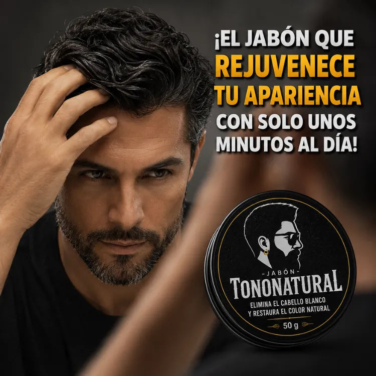 Jabón TonoNatural – Elimina el Cabello Blanco y Restaura el Color Natural Alivio Premium
