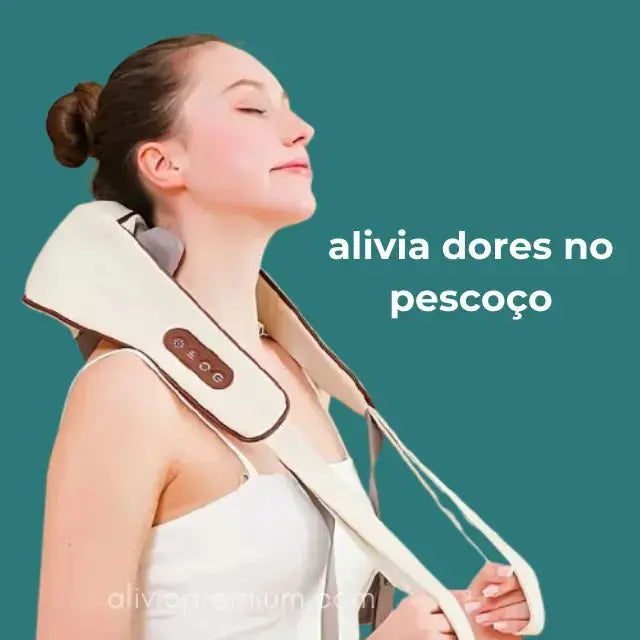 Massageador De Pescoço Inteligentes De Compressão Sem Fio - Alivio Premium