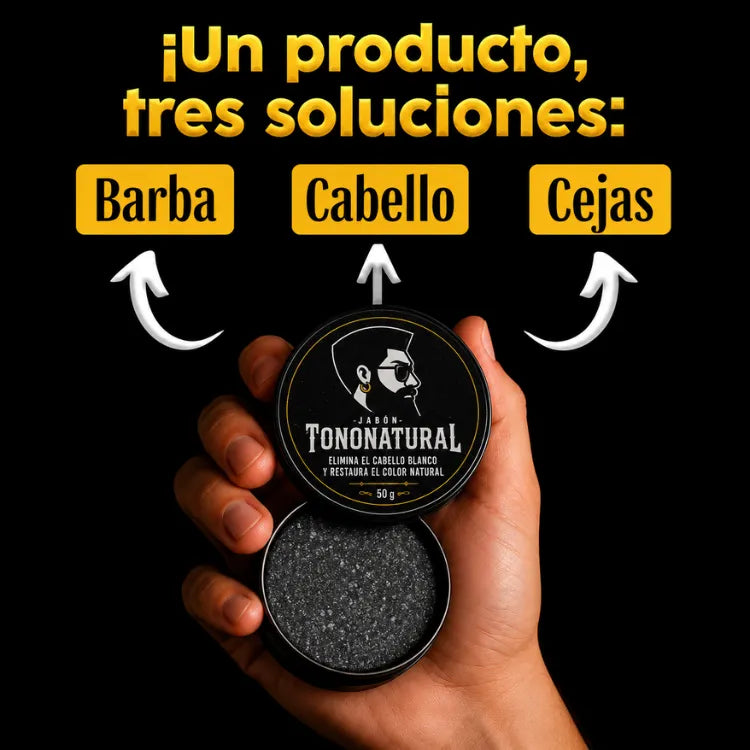 Jabón TonoNatural – Elimina el Cabello Blanco y Restaura el Color Natural Alivio Premium