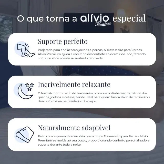 Travesseiro Para Perna Deluxe Alivio Premium